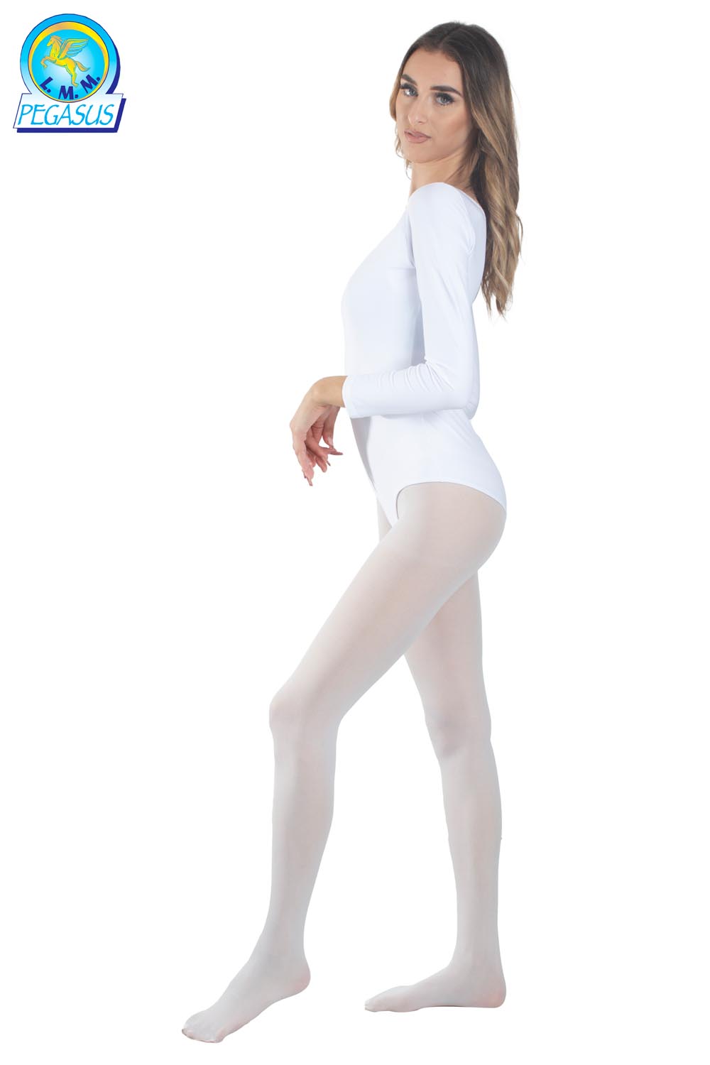 BODY IN LYCRA MANICA LUNGA BIANCO DONNA